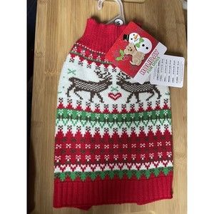 Simply Wag holiday Dog Sweater Nordic Deer Pattern Size Small New